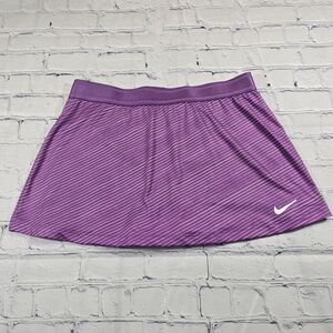 Nike Dri-Fit Women's Purple Pickleball Tennis Striped Skirt Skorts Large